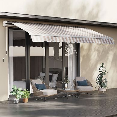 12'x8' Manual Retractable Sun Shade Shelter Outdoor Patio Awning Canopy Multi