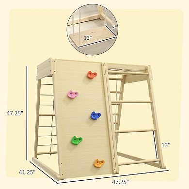 Qaba 5-in-1 Indoor Jungle Gym Playground With Swing, Climber, Monkey Bars