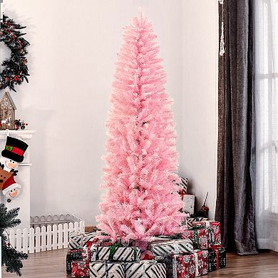 6' Slim Artificial Christmas Holiday Pencil Tree Decoration Pink Xmas Tree