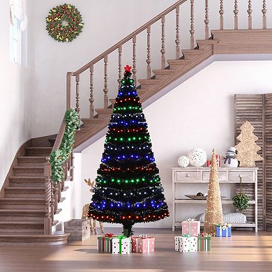 Artificial Christmas Tree 6' Indoor Realistic Holiday Decoration, 230 Tips Black
