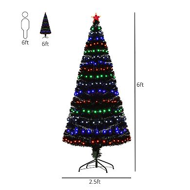 Artificial Christmas Tree 6' Indoor Realistic Holiday Decoration, 230 Tips Black