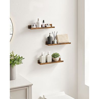 Floating Shelves, Set of 3 Wall Shelves, for Photo Frames and Trinkets