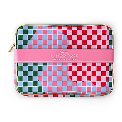 Packed Party Checkered Print Laptop Case
