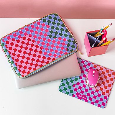 Packed Party Checkered Print Laptop Case