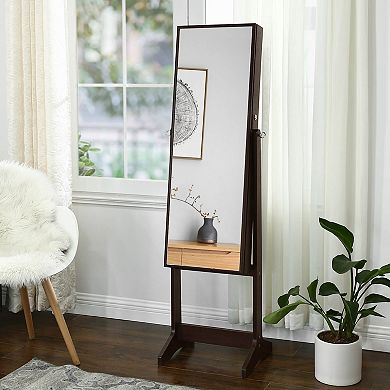 Free Standing Jewelry Armoire with Full Mirror