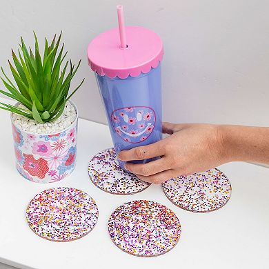 Packed Party Glitter Coasters 4-pc. Set