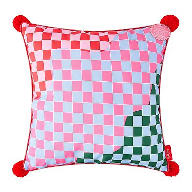 Packed Party Checkered Print Desk Pillow