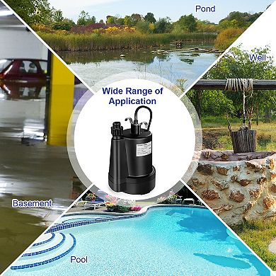 1/3hp 2400gph Submersible Utility Pump Portable Electric Water Pump With 10 Ft Cord