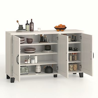 3-Door Buffet Sideboard with Adjustable Shelves and Anti-Tipping Kits