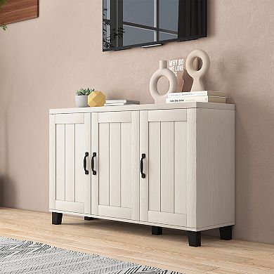 3-Door Buffet Sideboard with Adjustable Shelves and Anti-Tipping Kits