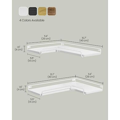 Corner Floating Wall Shelf Set Of 2, For Wall Decor And Storage