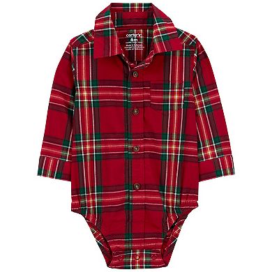 Baby Boy Carter's 3-Piece Plaid Dress Me Up Bodysuit, Pants & Suspenders Set