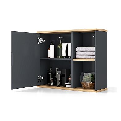 Bathroom Wall Mounted Cabinet With Single Mirror Door And Adjustable Shelf