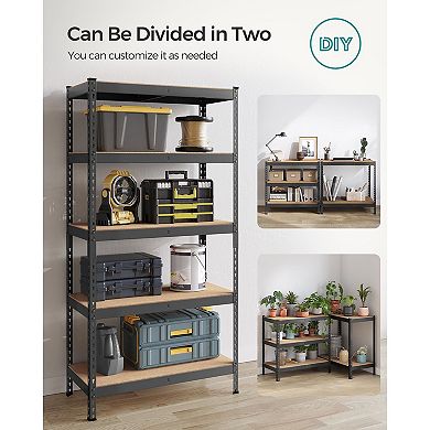 Heavy-Duty 5-Tier Storage Shelves Boltless Assembly Steel Shelving Unit for Garage or Home