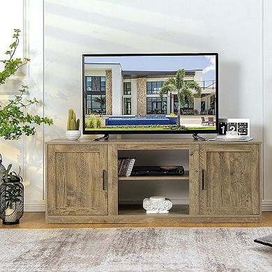 TV Stand with 1500W Faux Fireplace for TVs up to 65 Inch