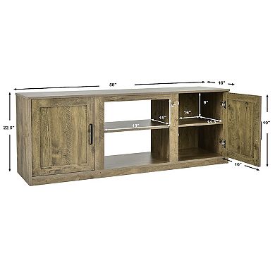 TV Stand with 1500W Faux Fireplace for TVs up to 65 Inch