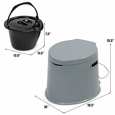 5l Portable Travel Toilet With Paper Holder For Outdoor