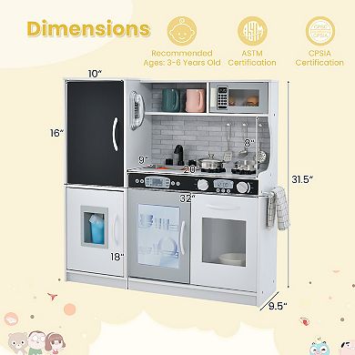 Toddler Pretend Play Kitchen For Boys And Girls 3-6 Years Old