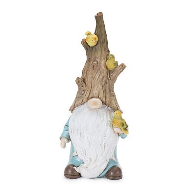 Tree Trunk Gnome Figurine (set Of 2)