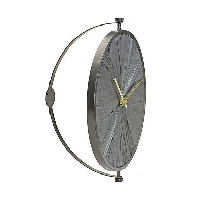 Modern Wood Wall Clock With Suspended Stand 16.25"d