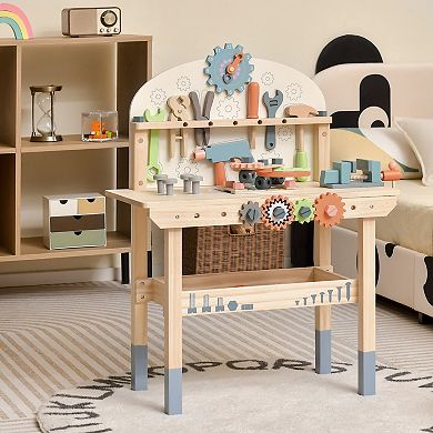 Kids Play Tool Workbench With Realistic Accessories