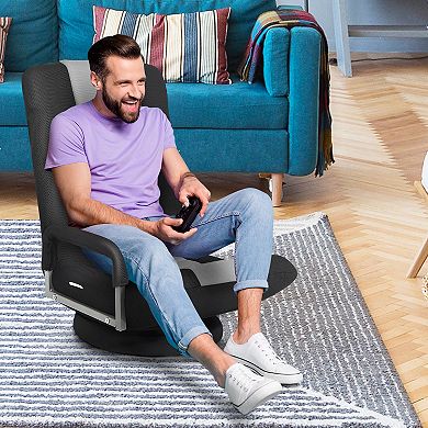 360-degree Swivel Gaming Floor Chair With Foldable Adjustable Backrest