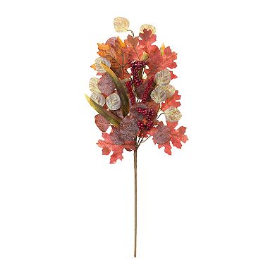 Mixed Fall Foliage Leaf Stem (Set of 2)