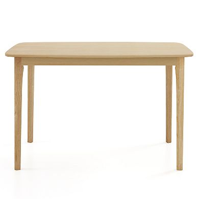 Solid Wood Dining Table With Rubber Wood Supporting Legs For Kitchen Dining Room