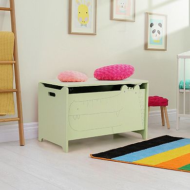 Crocodile-Shaped Wooden Kids Toy Box - deal for Bedrooms, Children's Rooms, and Kindergartens