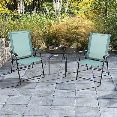 2 Set Of Patio Dining Chair With Armrests And Metal Frame