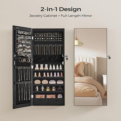 Wall-mounted Jewelry Armoire Cabinet with 6 LEDs