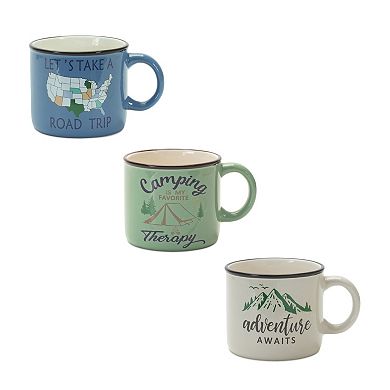 Ceramic Camping And Adventure Mug (set Of 6)