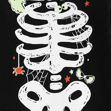 Baby Boy Carter's 2-Piece Glow Halloween Skeleton Print Top & Bottom Snug Fit Pajama Set