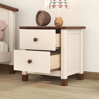 Merax Wooden Nightstand With Two Drawers