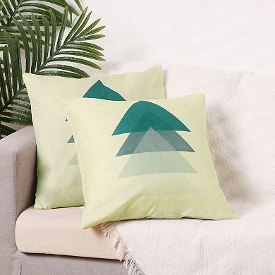 Geometric Triangle Printed Soft Home Sofa Decor Office Pillow Cases 2 Pcs