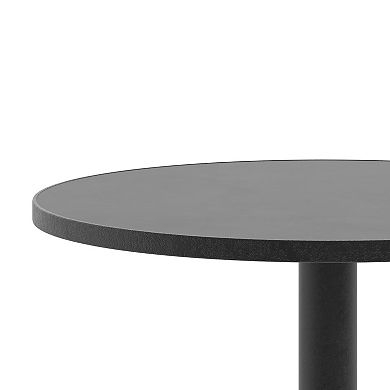 Flash Furniture Mellie 23.5'' Black Round Metal Indoor-Outdoor Table with Base