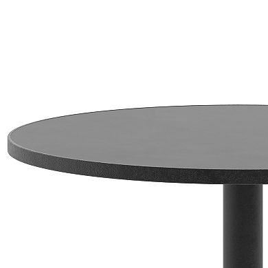 Flash Furniture Mellie 27.5'' Black Round Metal Indoor-Outdoor Table with Base