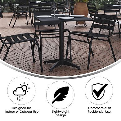 Flash Furniture Mellie 27.5'' Bronze Square Metal Indoor-Outdoor Table with Base