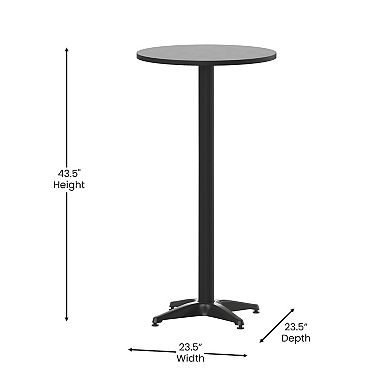 Flash Furniture Mellie 23.5" Black Round Metal Indoor-Outdoor Bar Height Table