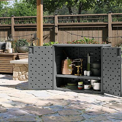 Suncast Wicker Outdoor Cabinet