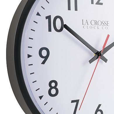 La Crosse Technology Black Info-Tech Commercial Quartz Analog Wall Clock