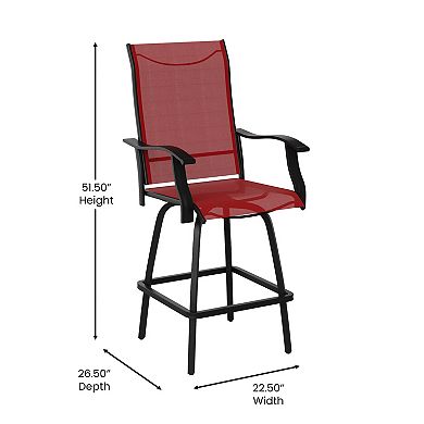 Flash Furniture Valerie Patio Swivel Outdoor Bar Chair 2-piece Set