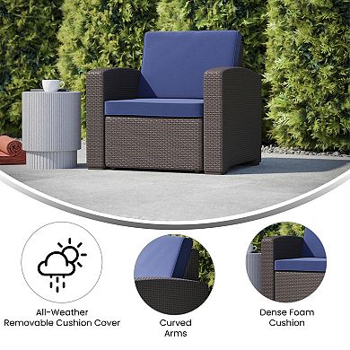 Flash Furniture Seneca Faux-Rattan All-Weather Outdoor Chair