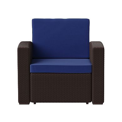 Flash Furniture Seneca Faux-Rattan All-Weather Outdoor Chair