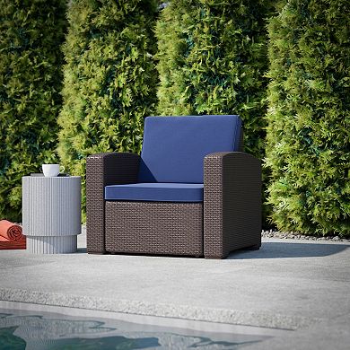 Flash Furniture Seneca Faux-Rattan All-Weather Outdoor Chair