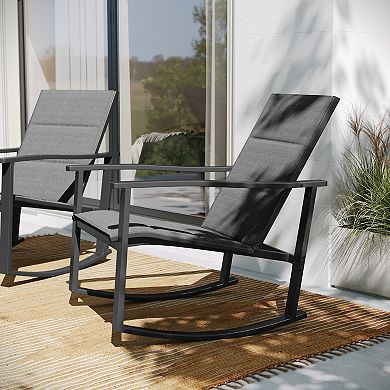 Flash Furniture Brazos Indoor/Outdoor Rocking Chair 2-piece Set