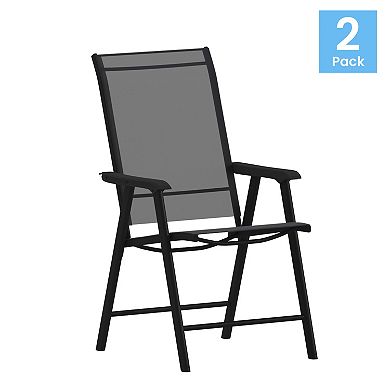 Flash Furniture Paladin Outdoor Folding Patio Sling Chair 2 pc Set