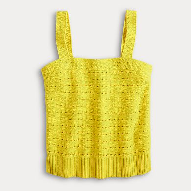 Women's Sonoma Goods For Life Squareneck Crochet Sweater Tank Top