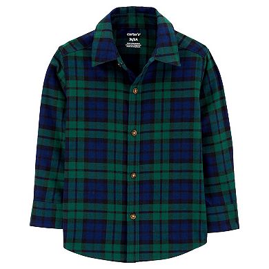 Toddler Boy Carter's Plaid Twill Button-Down Shirt