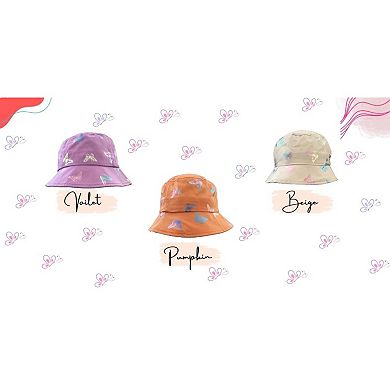 Infant To Toddler Bucket Hat With Shimmering Butterflies, Girl's Or Boy's Cotton Summer Hats